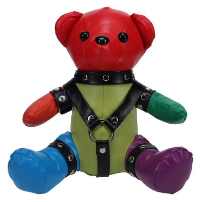 shots toys bear bondage rainbow bear black harness
