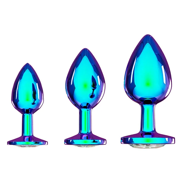 Shots Ouch! Venice Collection Iridescent Metal Anal Plug Set — image 2 of 2