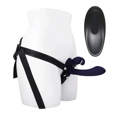 evolved giving vibes rechargeable rabbit vibrator strap on set