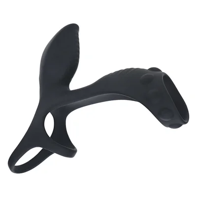 shots levelz vibrating silicone cock ball ring with shaft loop