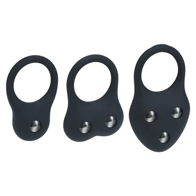 shots levelz silicone weighted training cock ring set