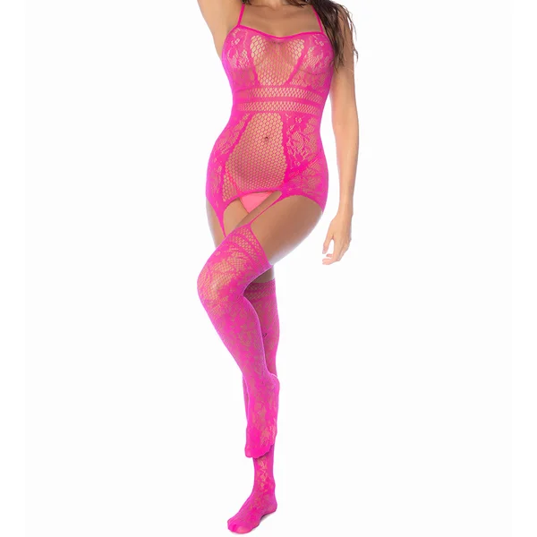 Mapale Floral Fishnet Bodystocking — image 3 of 5
