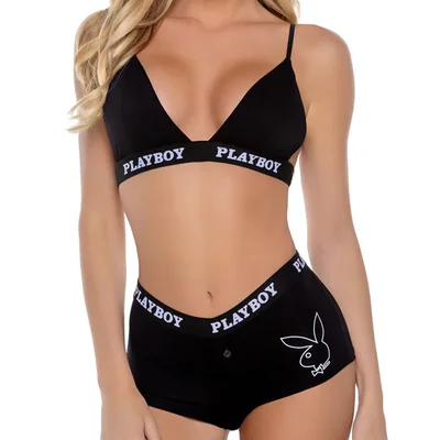 playboy bunny slumber lounge bralette 2 piece set
