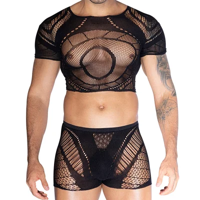 love in leather eye top short set