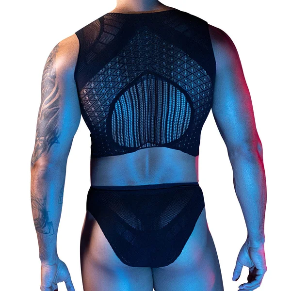 Love In Leather Stripe Singlet & Brief Set — image 2 of 2