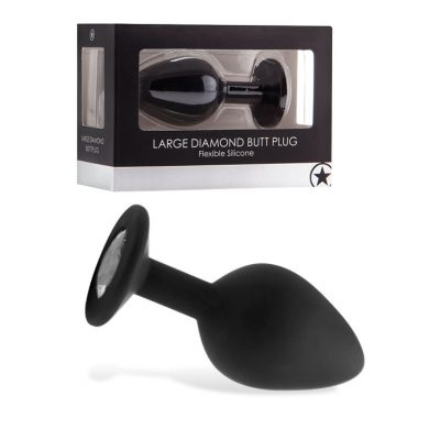 OUCH 3 Jewelled Silicone Butt Plug with Flexible Neck