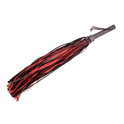 Rouge Black Red Leather Handle Flogger