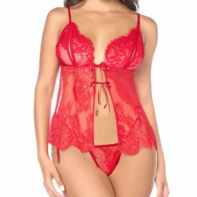 mapale peek a boo babydoll with panty