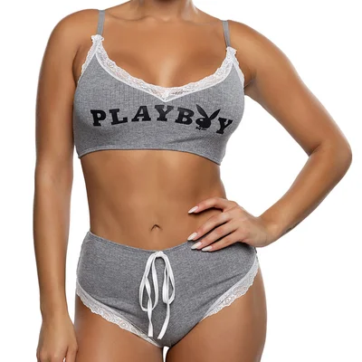playboy comfy bunny 2 piece cami set