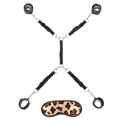 lux fetish 7 piece leopard print bed spreader kit