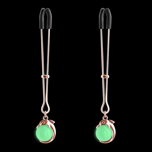 NS Novelties Bound G1 Tweezer Nipple Clamps with Dolphin Pendant — image 3 of 3