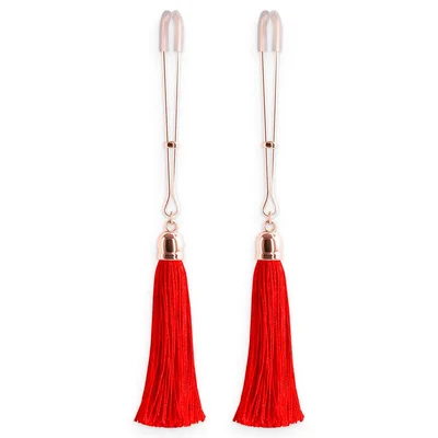 ns novelties bound t1 tweezer style nipple clamps with tassels