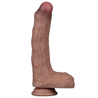 lovetoy nature cock 85 inch dual layered silicone cock with foreskin