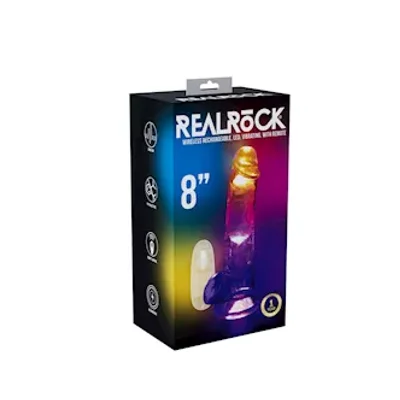 realrock led vibrating dong with remote and balls
