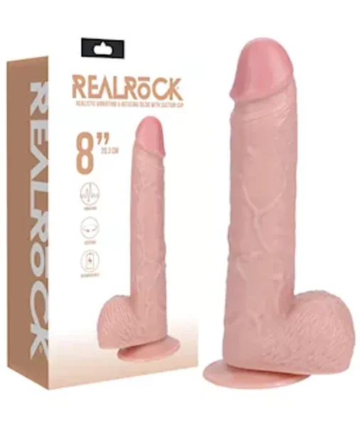 Realrock Vibrating Rotating Dildo & Balls 8 Inch — image 2 of 2