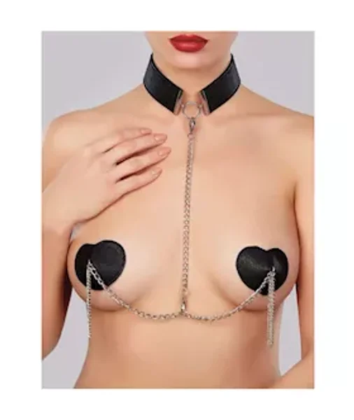 Bdsm Love Heart Collar And Pasties — image 3 of 3