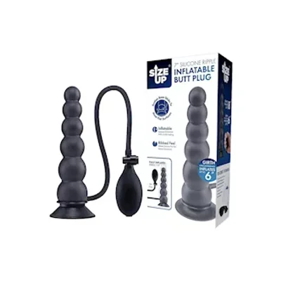 size up ripple inflatable butt plug 7 inch