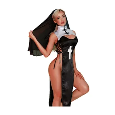 sexy head nun long dress