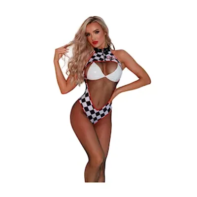 fishnet racing girl jumpsuit