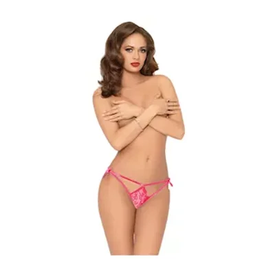 galloon lace crotchless thong