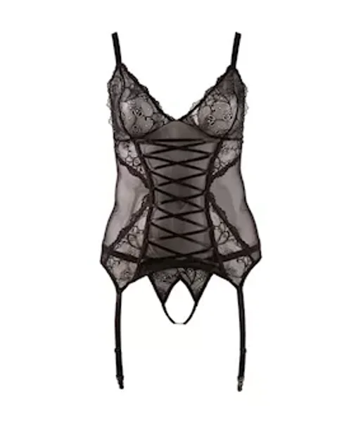 Cottelli Collection Plus Nightlife Crotchless Basque Set — image 2 of 4