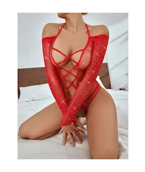 Diamond Crotchless Rhinestone Bodystocking — image 4 of 5