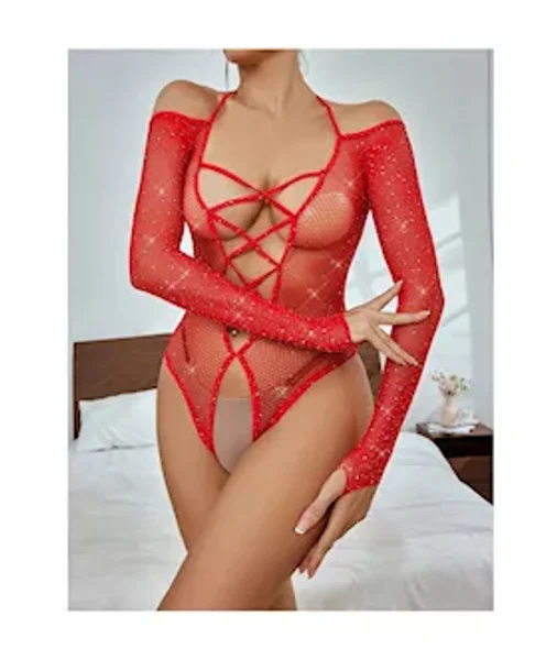 Diamond Crotchless Rhinestone Bodystocking — image 3 of 5