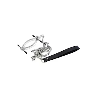 adjustable labia and clit clamp with leash chain