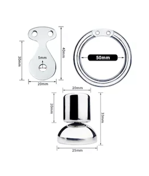 Teardrop Hex Locked Inverted Chastity Cage With Dildo Attachment — image 13 of 20