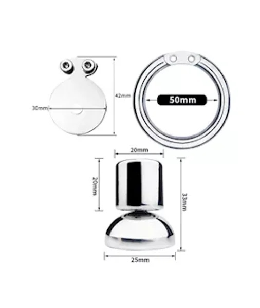 Full Circle Hex Locked Steel Inverted Chastity Cage With Dildo Attachment — image 6 of 13