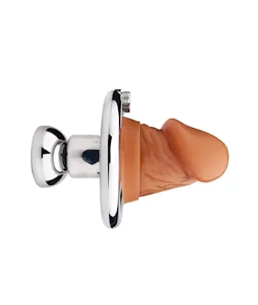Full Circle Hex Locked Steel Inverted Chastity Cage With Dildo Attachment — image 10 of 13