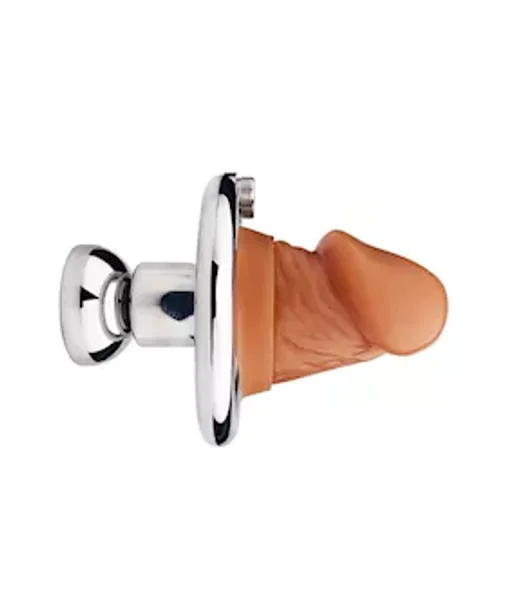 Minimal Hex Locked Inverted Chastity Cage With Dildo Attachment — image 5 of 23