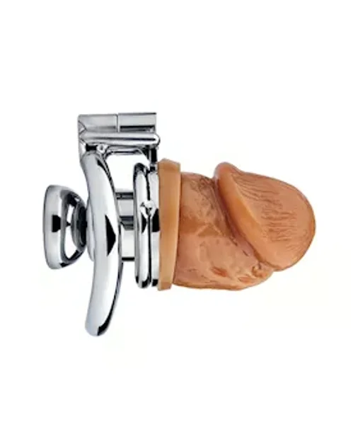 Button Hex Lock Inverted Chastity Cage With Dildo Attachment — image 4 of 4