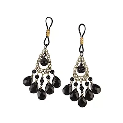 jewelled hanging nipple clamps
