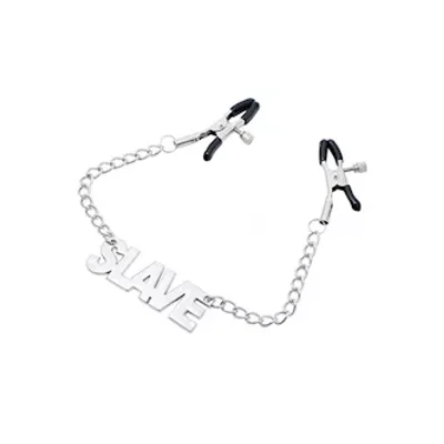 slave chained nipple clamps