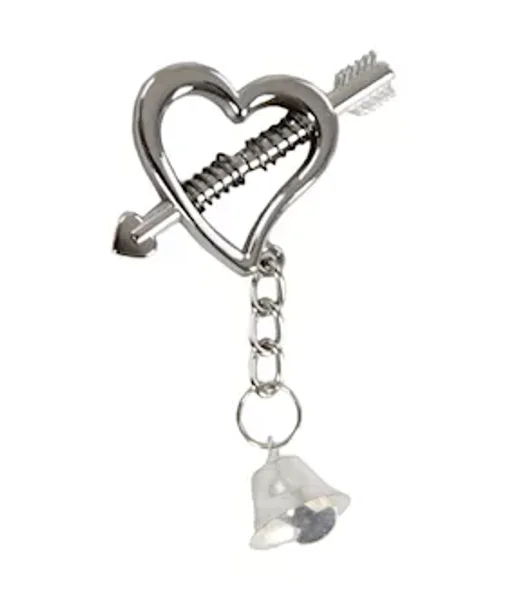 Heart Spring Secured Nipple Clamps With Bell — image 2 of 2