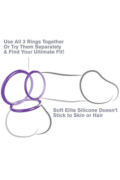 Pipedream Silicone Stamina Cock Rings (Set of 3)