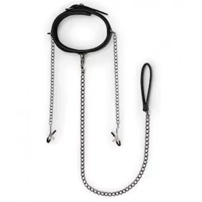 easy toys lead amp nipple clamps collar restraint set black