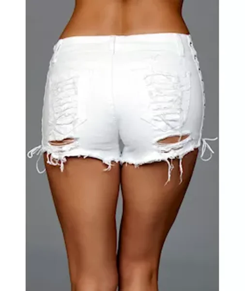 Looped In Distressed Denim Shorts — image 6 of 6