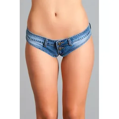 low waist mini denim stretch shorts
