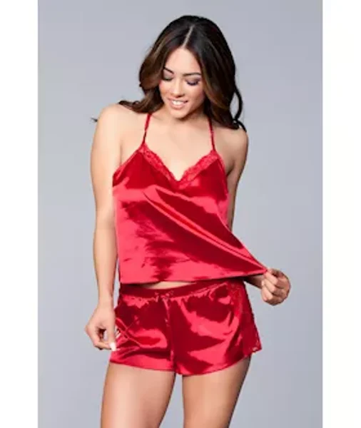 Two-piece Relaxed Fit Satin Cami And Short Set - 3x/4x — image 2 of 4