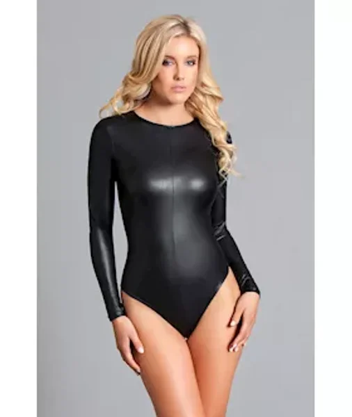 Faux Leather Long Sleeved Bodysuit - Xl — image 2 of 3