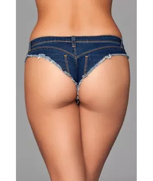 Low Rise Denim Mini Shorts — image 2 of 3