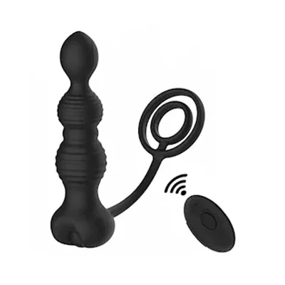 obsidian dual rings beads vibrator