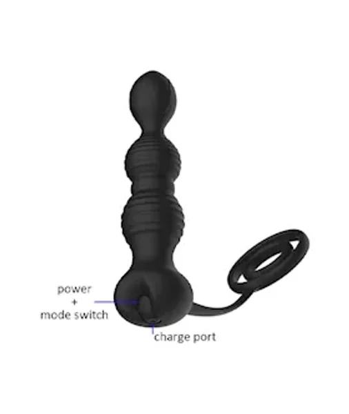Obsidian Dual Rings Beads Vibrator — image 2 of 3