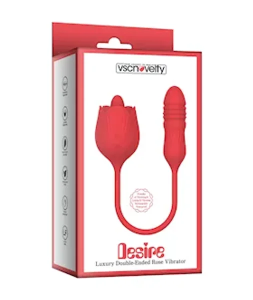Pleasure Luxury Double-ended Licking Rose Vibrator — image 4 of 4