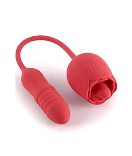 Pleasure Luxury Double-ended Licking Rose Vibrator — image 2 of 4