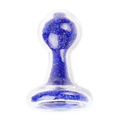 glitter gem sphere glass butt plug