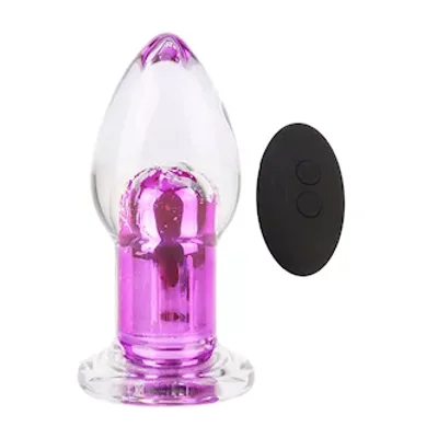 luci vibrating glass butt plug