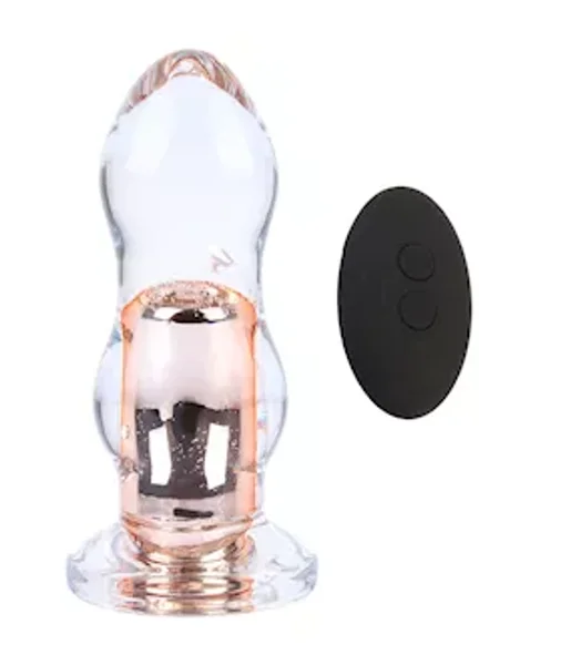 Luci Infinity Vibrating Glass Butt Plug — image 4 of 6